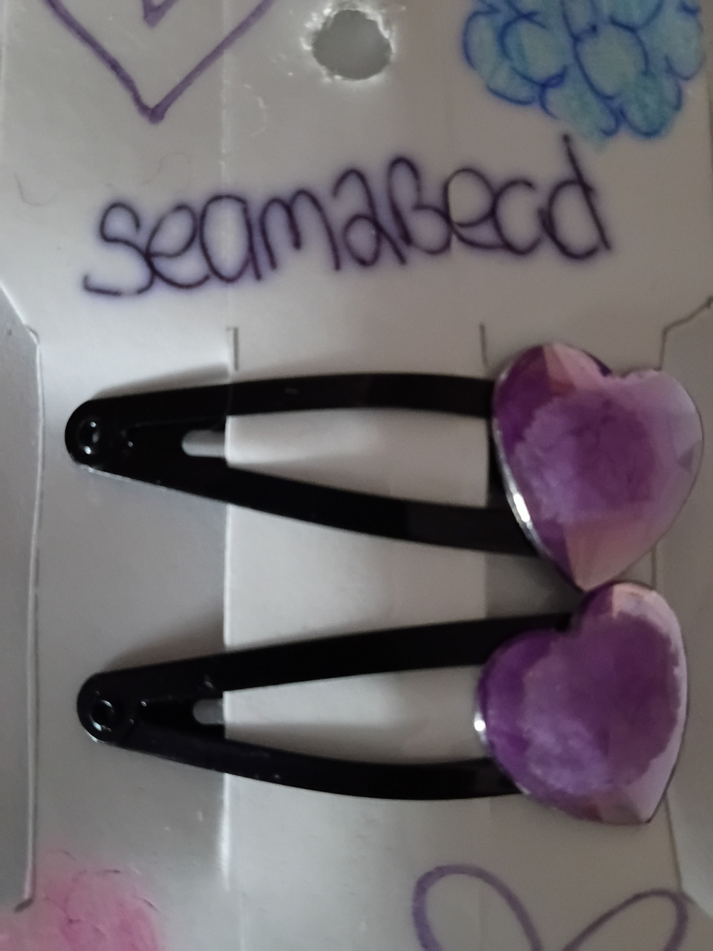 Purple Heart Snap Clips - Set of 2